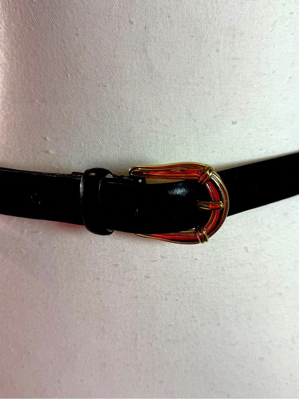 Liz Claiborne Vintage 90s Dark Espresso Leather Belt Gold Buckle Womens Medium
